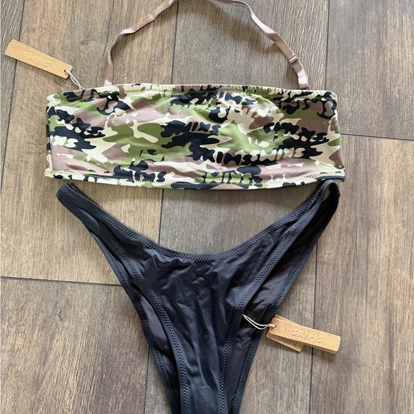 SKIMS Camo Bandeau Bikini Set size large nwt - Picture 2 of 3